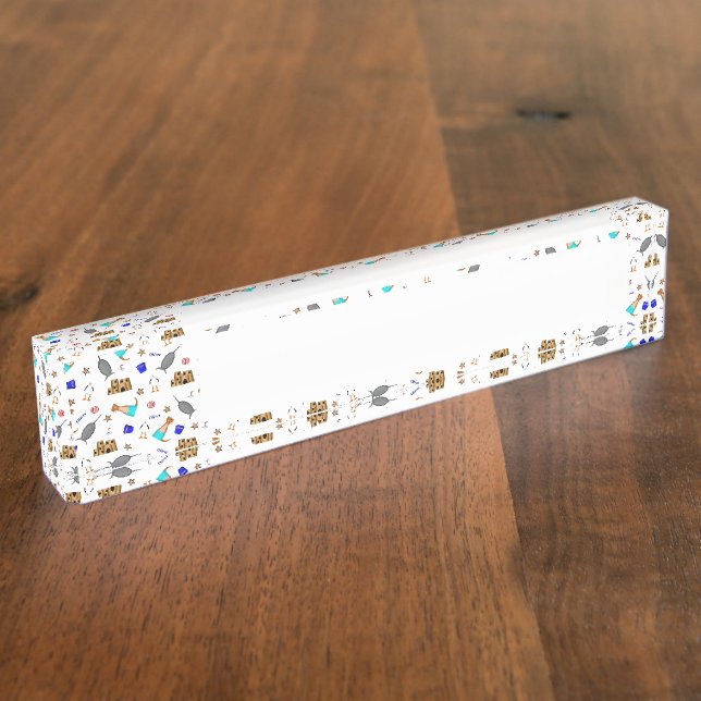 Personalized Oliver The Otter Summer Beach Desk Name Plate (Side)