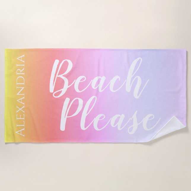 Personalized Ombre Beach Towel (Front)