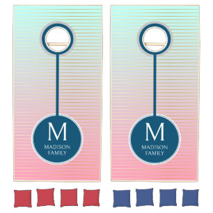 Personalized Ombre Cornhole Board Set with Family