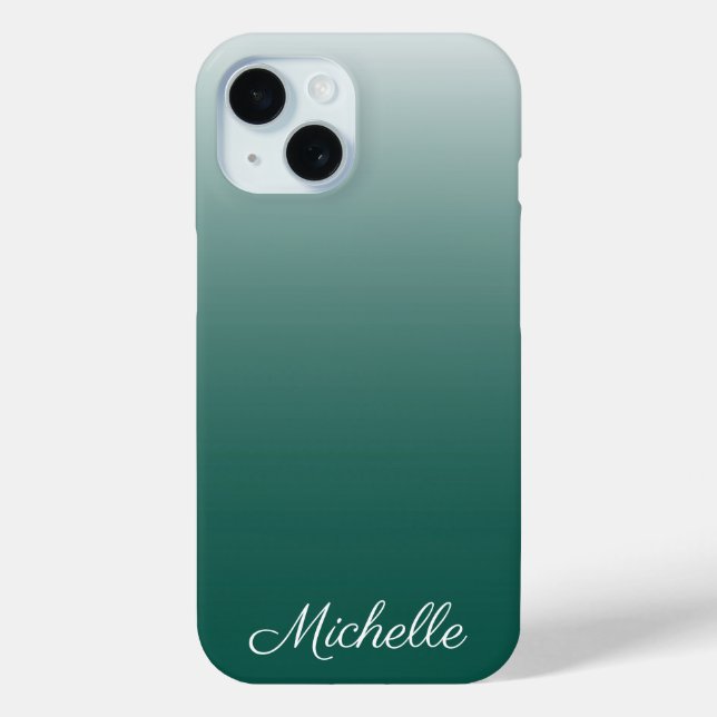 Personalized ombre gradient green Case-Mate iPhone case (Back)