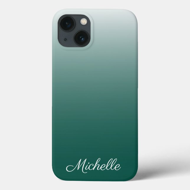 Personalized ombre gradient green Case-Mate iPhone Case-Mate iPhone Case (Back)