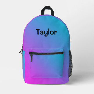 Personalized Ombre Gradient Purple Blue Backpack