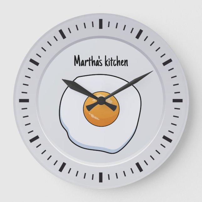 Personalized Omelette Breakfast - kitchen decor  Large Clock (Front)