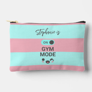 Personalized On Gym Mode Pink Blue Accessory Pouch