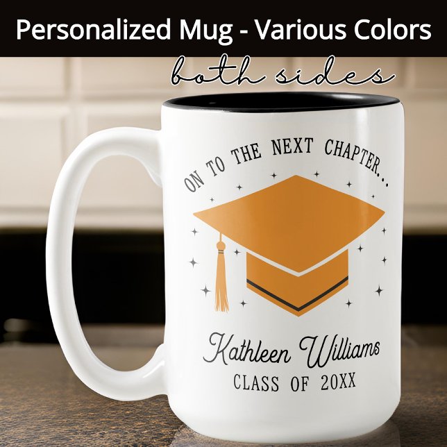 Personalized On to the Next Chapter Graduation Mug (graduation gift, graduation gift for her, high school graduation gift, graduate mug, )