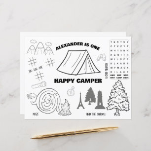 Personalized One Happy Camper Coloring Placemat