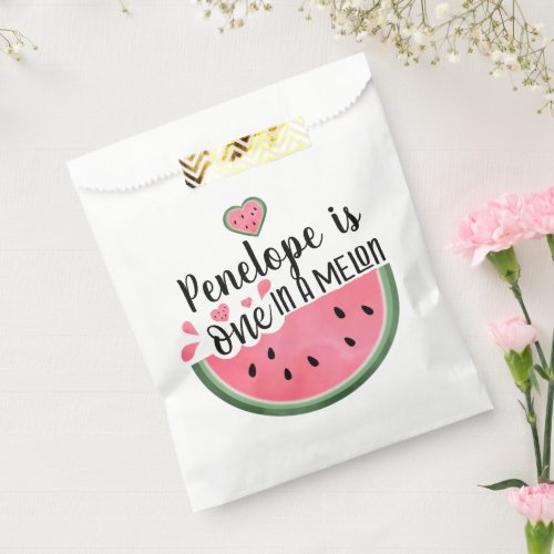 Personalized One In A Melon Birthday Favor Bag