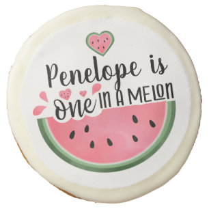 Personalized One In A Melon Birthday Sugar Cookie