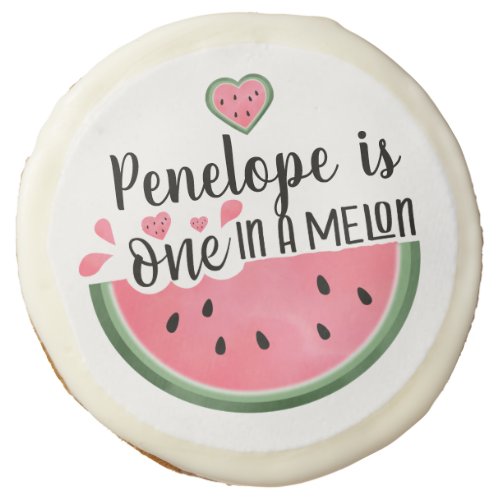 Personalized One In A Melon Birthday Sugar Cookie