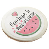 Personalized One In A Melon Birthday Sugar Cookie (Angled)