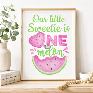 Personalized One in a Melon Birthday Welcome Sign