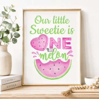 Personalized One in a Melon Birthday Welcome Sign