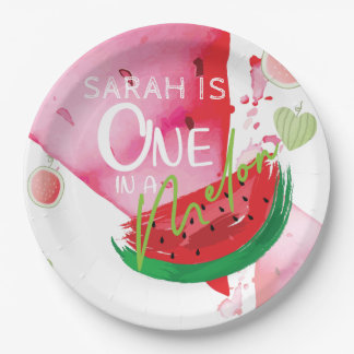 Personalized One In a Melon Cute summer Paper Plates