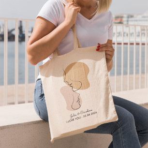 Personalized, One Line, Love, Boho, Arabic Tote Bag