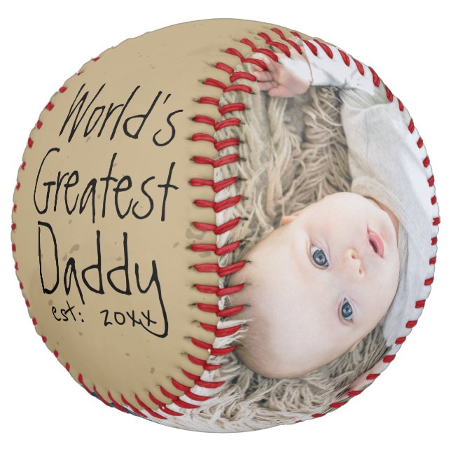 Personalized One Of A Kind Custom Made Fathers Day Softball (Angled)