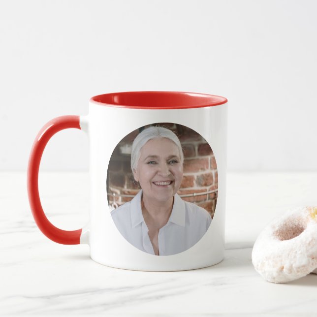 Personalized One Of A Kind Family Photo Collage  Mug (With Donut)