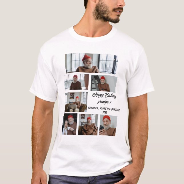 Personalized One Of A Kind Family Photo Collage  T-Shirt (Front)