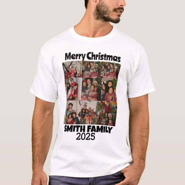 Personalized One Of A Kind Family Photo Collage  T-Shirt (Front)