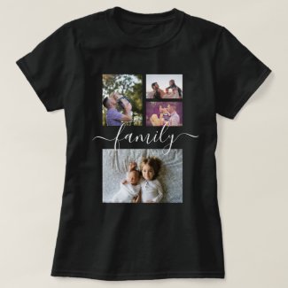 Personalized One Of A Kind Family Photo Collage T-Shirt