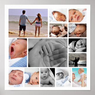 Personalized One Of A Kind Photo Collage Poster