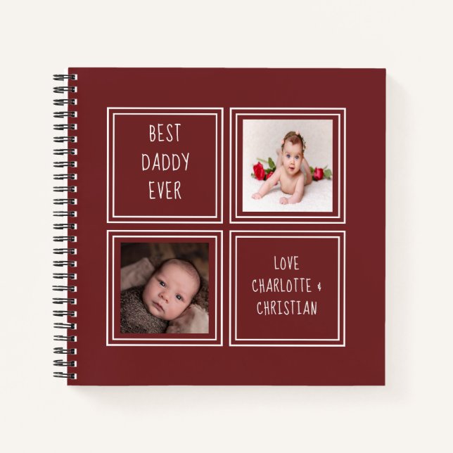 Personalized One of a Kind Two Photo Template Notebook (Front)