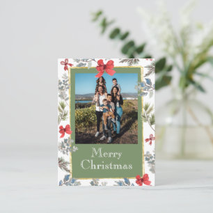 Personalized One Photo Holiday Postcard