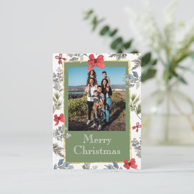 Personalized One Photo Holiday Postcard (Standing Front)