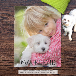 Personalized One Photo Name Fleece Blanket