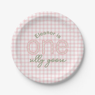 Personalized "One Silly Goose" Birthday Plate
