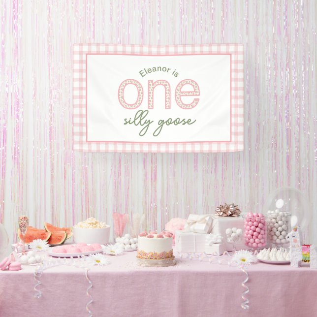 Personalized "One Silly Goose" Party Sign - Banner (Party)