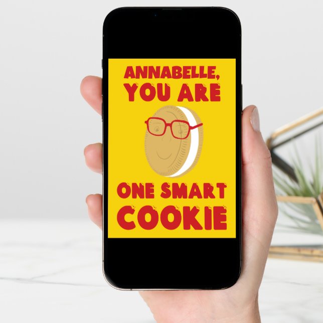 Personalized One Smart Cookie Graduation Congrats Card (Front Digital)
