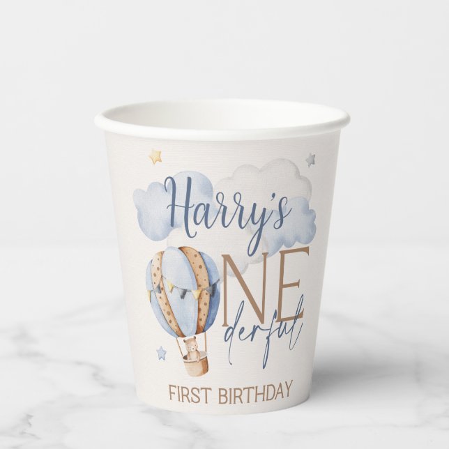 Personalized ONEderful 1st Birthday Paper Cups (Front)