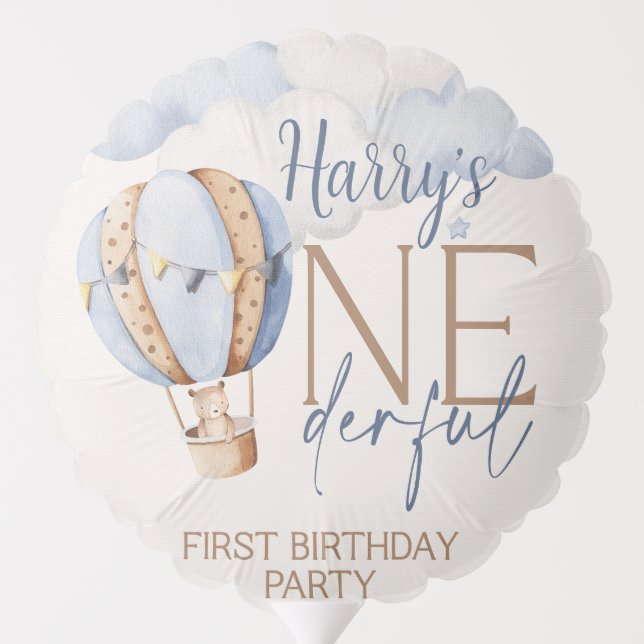 Personalized ONEderful 1st Birthday Party balloon (Back)