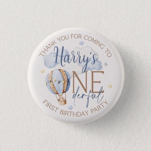 Personalized ONEderful 1st Birthday Party Plates Button