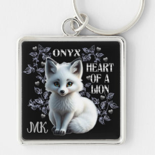 Personalized Onyx - Heart Of A Lion Black Keychain