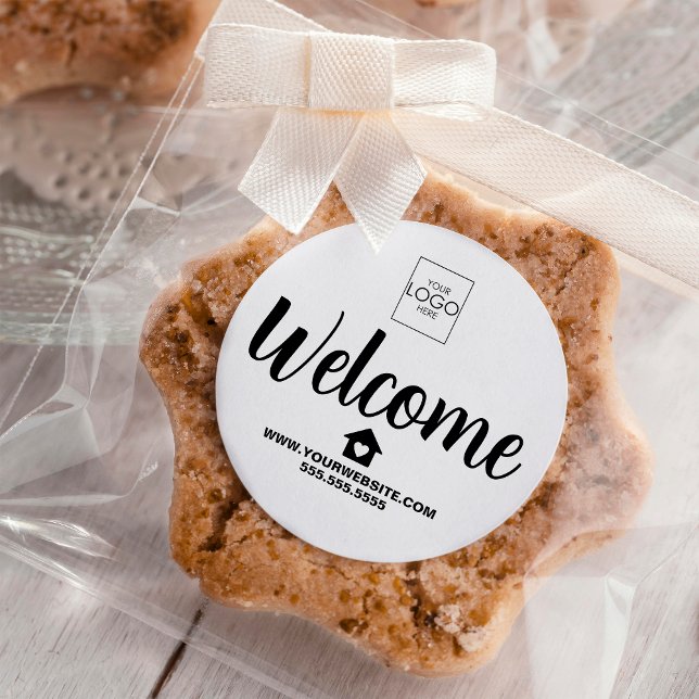 Personalized Open House Real Estate Realtor Logo Classic Round Sticker (Creator Uploaded)