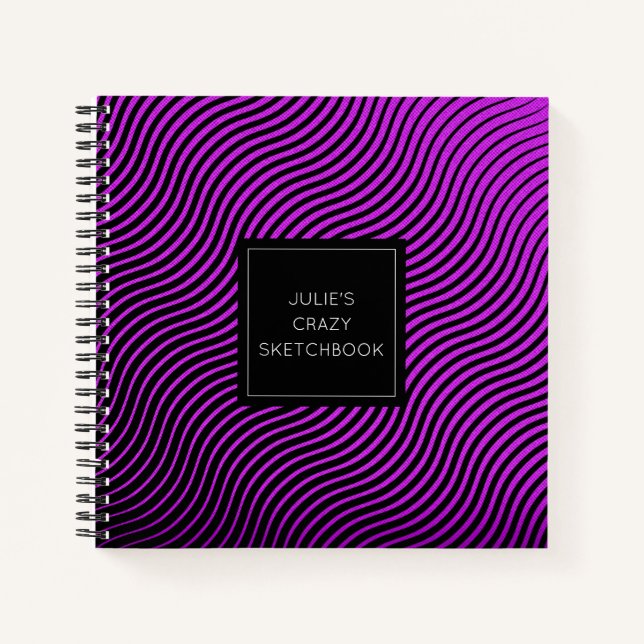 Personalized Optical Waves Sketchbook Notebook (Front)