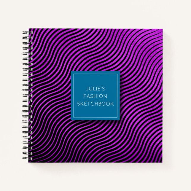 Personalized Optical Waves Sketchbook Notebook (Front)