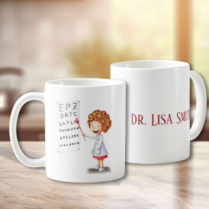 Personalized optometrist and nurse illustrated mug