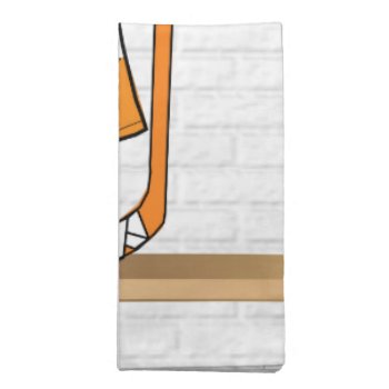 Personalized Orange And White Ice Hockey Jersey Napkin by giftsbonanza at Zazzle
