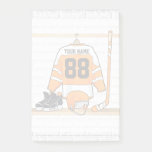 Personalized Orange and White Ice Hockey Jersey Post-it Notes