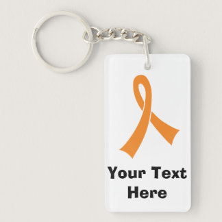 Personalized Orange Awareness Ribbon Keychain