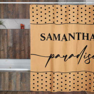 Personalized Orange Bathroom Shower Curtain