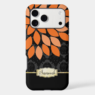 Personalized Orange Black and Gold iPhone Case
