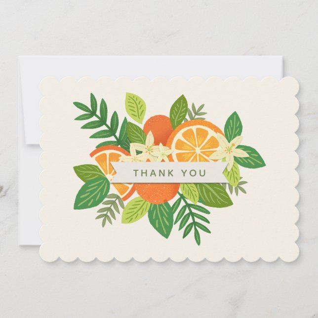 Personalized Orange Blossom Thank You Card (Front)