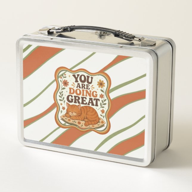 Personalized Orange Cat Lunch Box (Back)