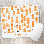 Personalized Orange Cat Mouse Pad<br><div class="desc">Cute and quirky little watercolor orange ginger cats. Original art by Nic Squirrell. Perfect for animal lovers. Change the name or text to customize.</div>