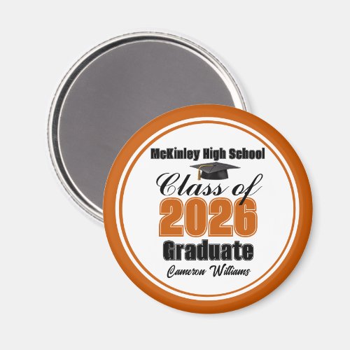 Personalized Orange Class of 2026 Graduation Party