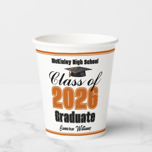 Personalized Orange Class of 2026 Graduation Party