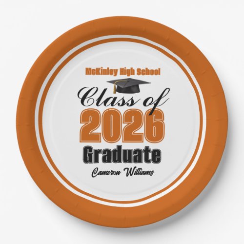 Personalized Orange Class of 2026 Graduation Party